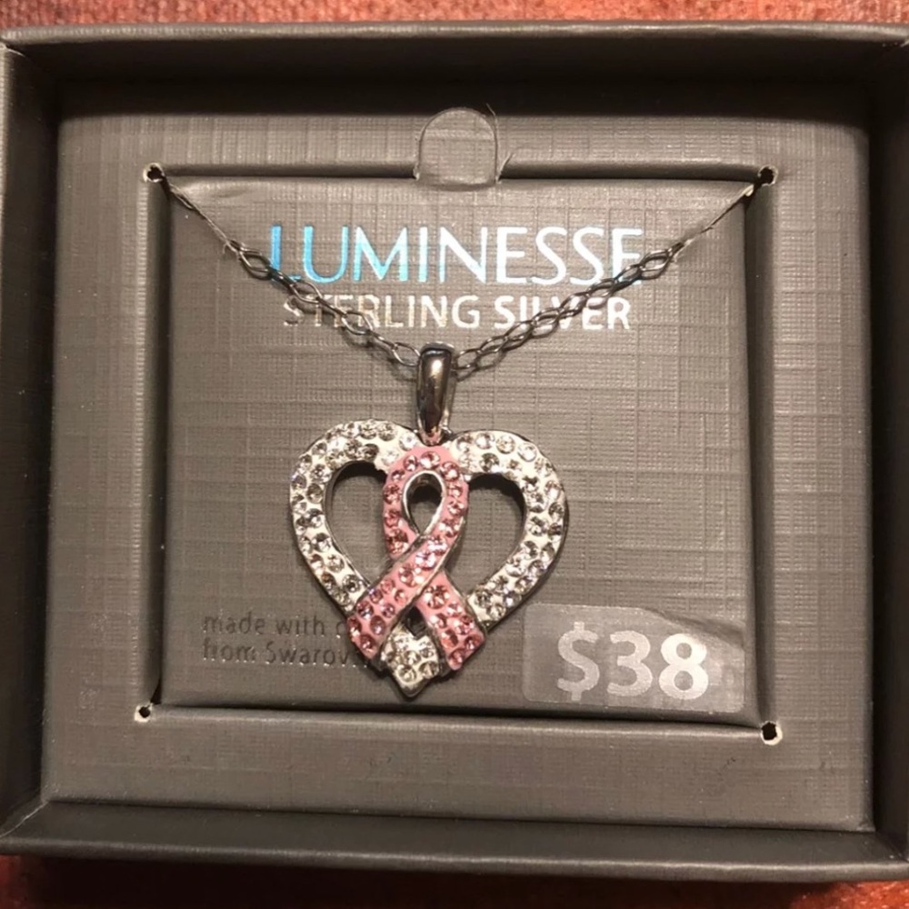 Sterling Silver Breast Cancer Awareness Necklace